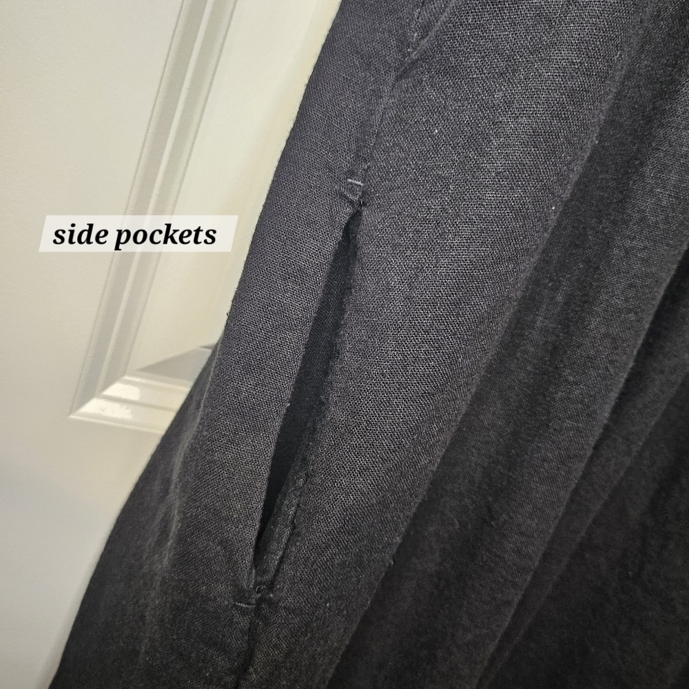 Sonoma Black Sleeveless Midi Sundress Casual Summer Dress Side Pockets Size L - Picture 5 of 11